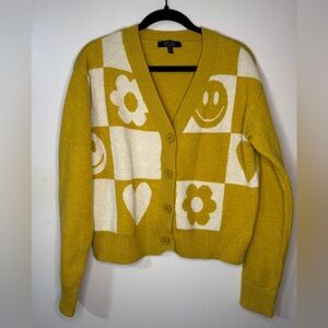 Witty Fox Young Contemporary Retro Smiley Face Cardigan